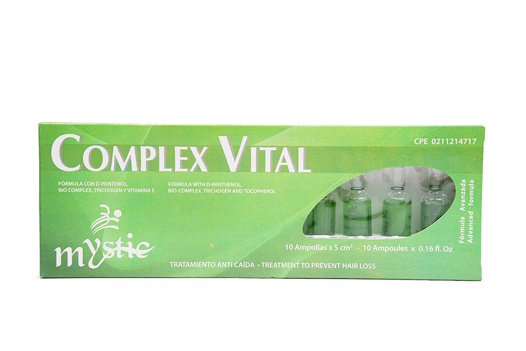 Mystic Complex Vital Ampoules For Hair Loss and Thinning - Regrowth Treatment With Biotin Bio-Complex and Tocopherol (Pk.10)