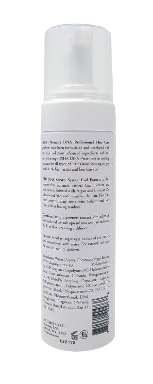 ISHA DNA Keratin System Curl Hair Foam - Curl Volumizing Foam - Create Curls or Wavy Looks With This Mousse - Frizz Free Curls - Sulfate Free - Infused with Argan Oil and Coconut Oil for Nourishment and Hydration Of Your Hair.