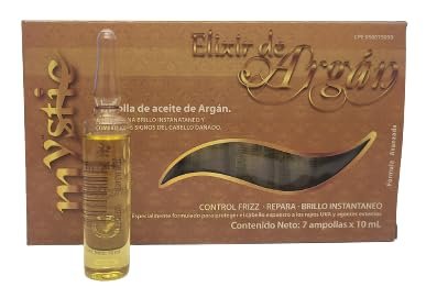 Kleravitex Mystic Argan Oil Ampoule - Strengthen, Hydrate, Repair, Anti-Frizz, Detangle, UV Protection, Best Argan Oil For your Hair. Known as the Liquid Gold From Morocco - Pack of 7 ampoules - 10ml Each Ampoule